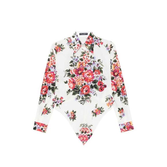 DOLCE & GABBANA Sweaters - Dolce & Gabbana Women Long-Sleeved Floral Shirt